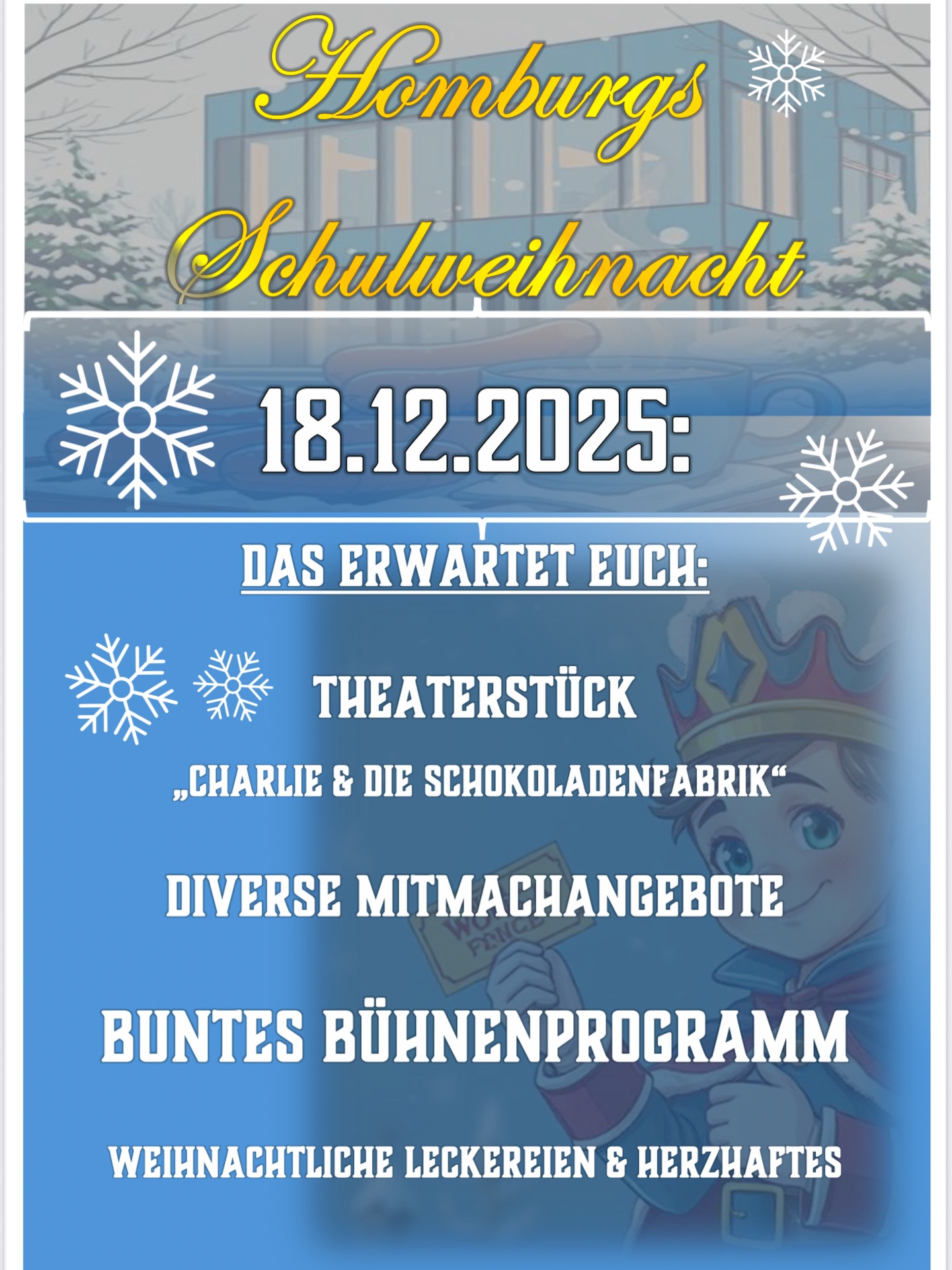 🎄✨ Homburgs Schulweihnacht steht vor der Tür! ✨🎄
Am 18.12.2025 ab 15.00 Uhr ist es wieder so weit – unsere Schule verwan