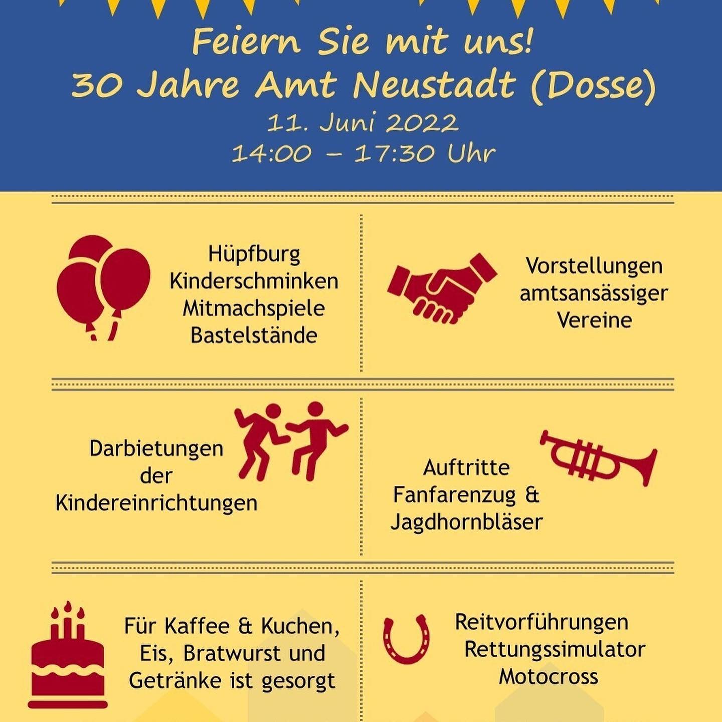 Beim Festakt zu „30 Jahre Amt Neustadt (Dosse)“ am Samstag sind wir natürlich mit einem großen Stand dabei. Unsere Schül